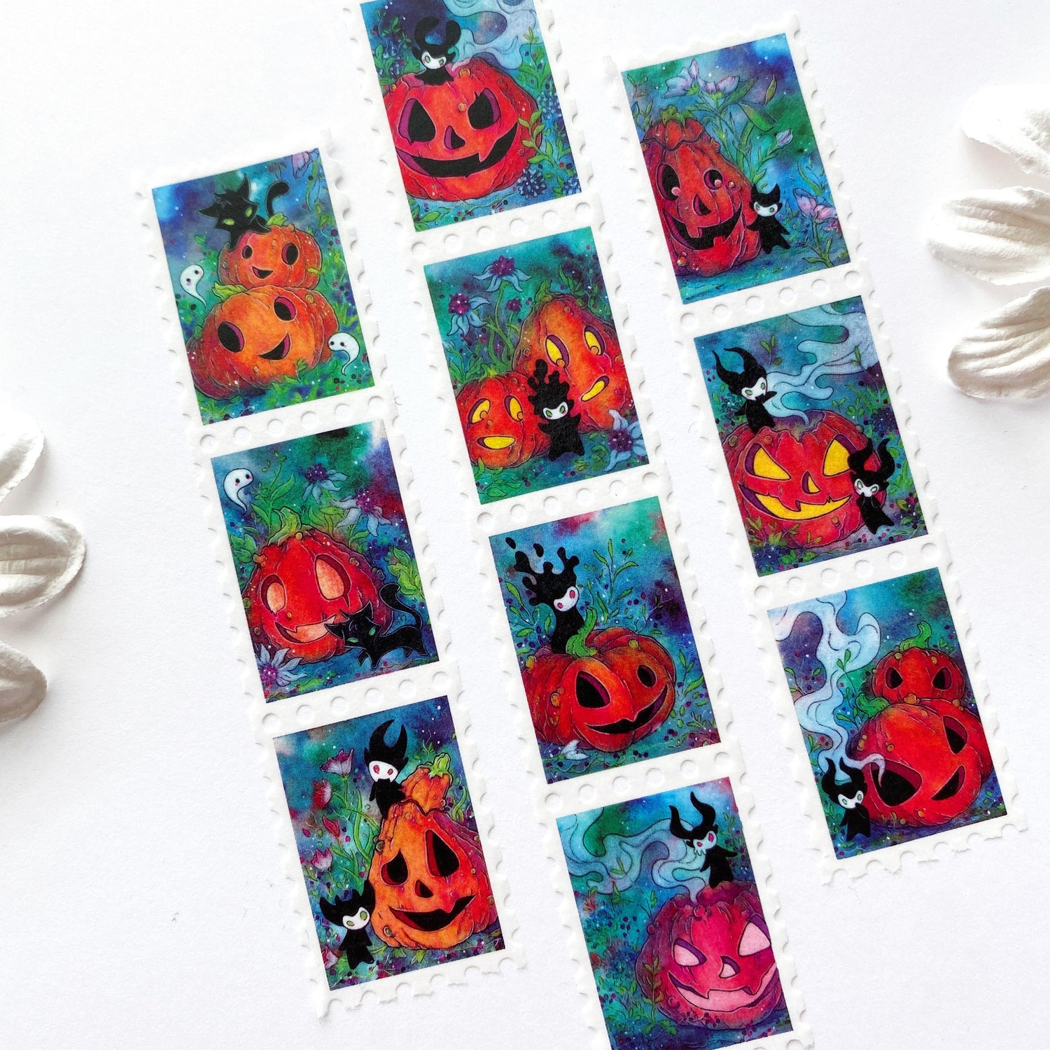 Pumpkin Spirits - Stamp Style Washi Tape Full View