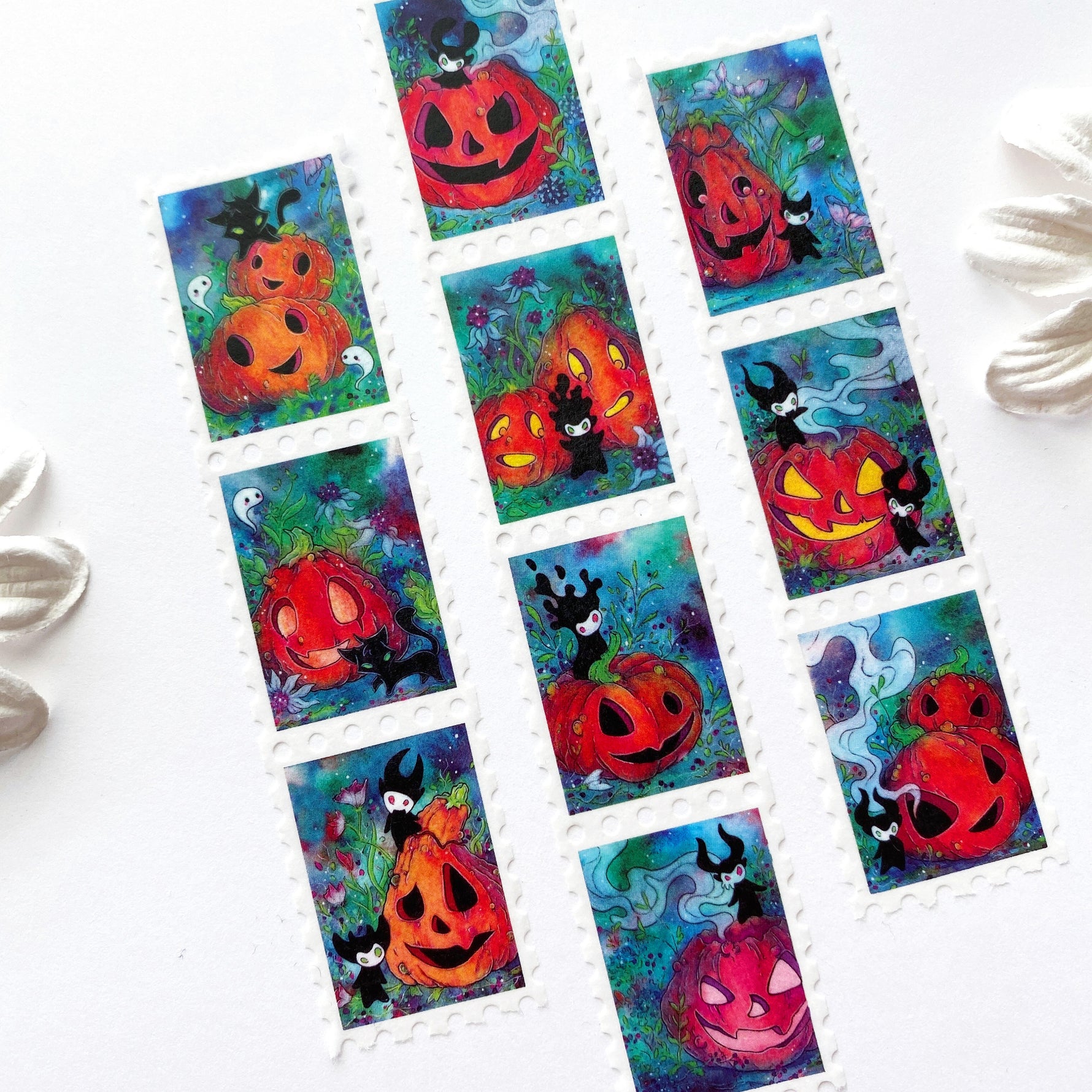 Pumpkin Spirits - Stamp Style Washi Tape Full View