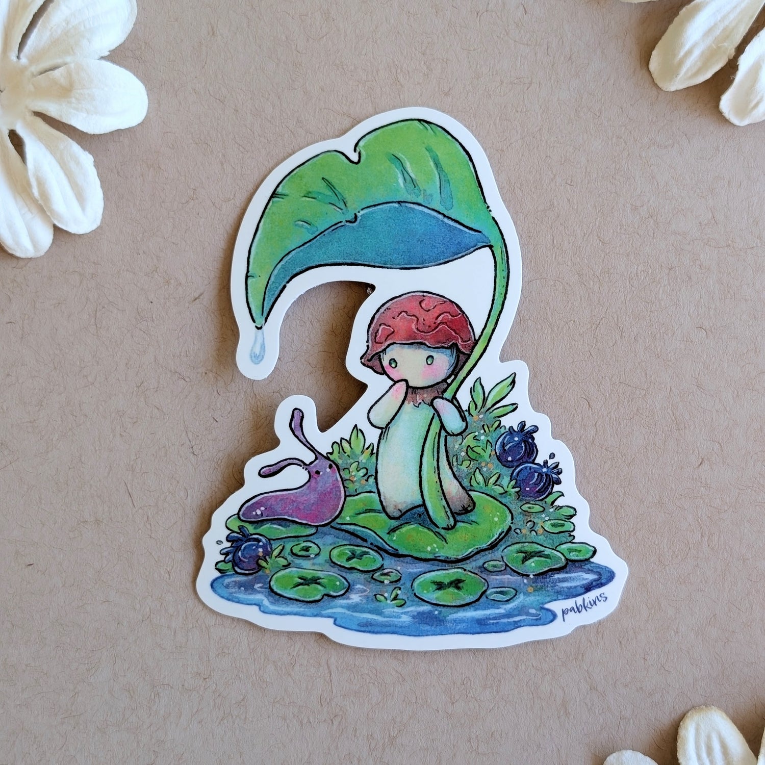 Rainy Day Mushi - Vinyl Sticker