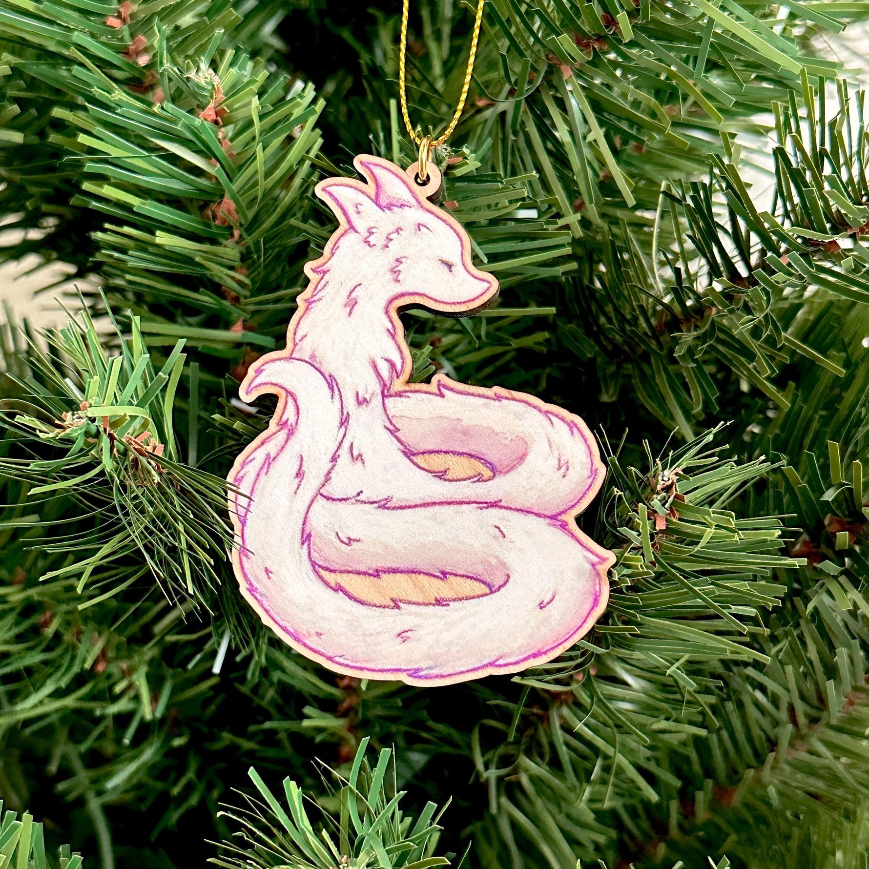 Smoke Fox - Ornament Front View