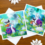 Snail Rider Mouse - blank greeting card Double View