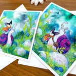 Snail Rider Mouse - blank greeting card Double View 2