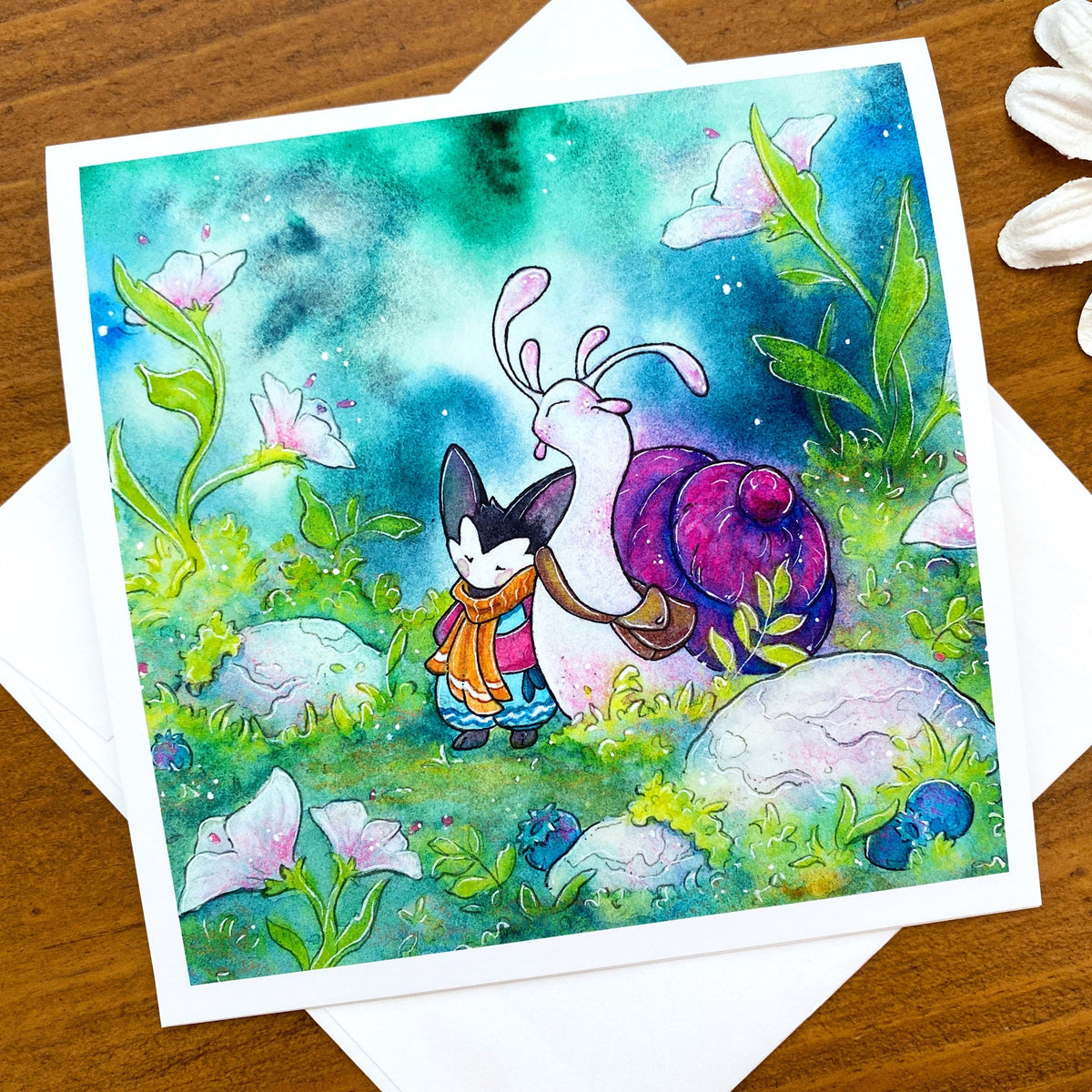 Snail Rider Mouse - blank greeting card Single View 2
