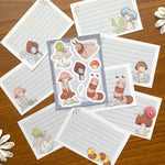 Snails and Mushi - Stationery set Full View