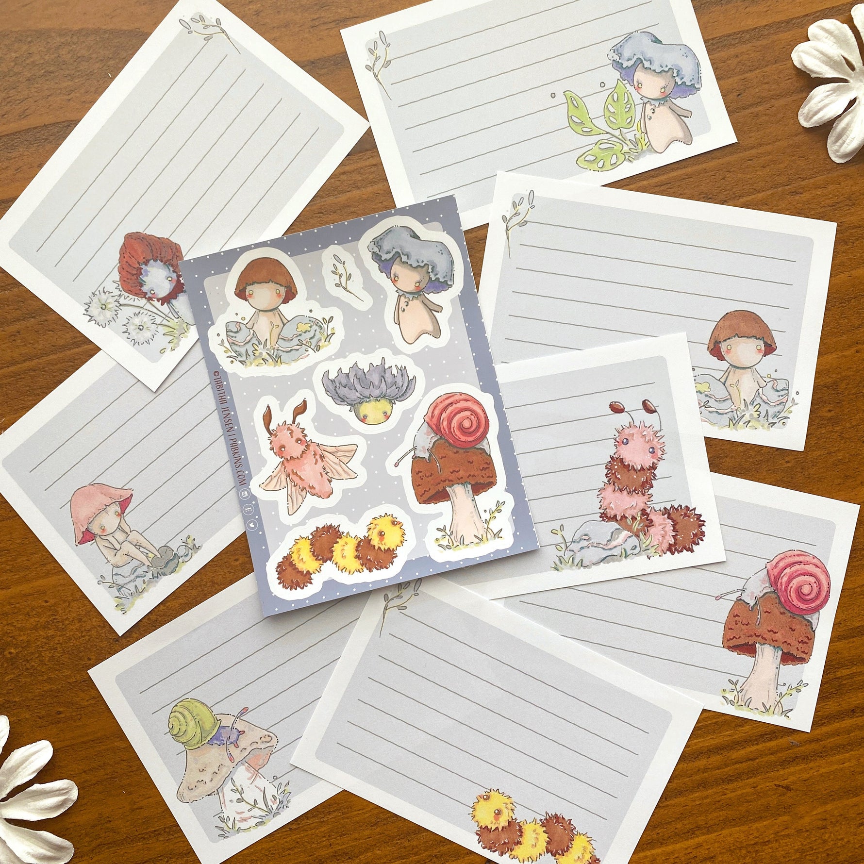 Snails and Mushi - Stationery set Full View 3