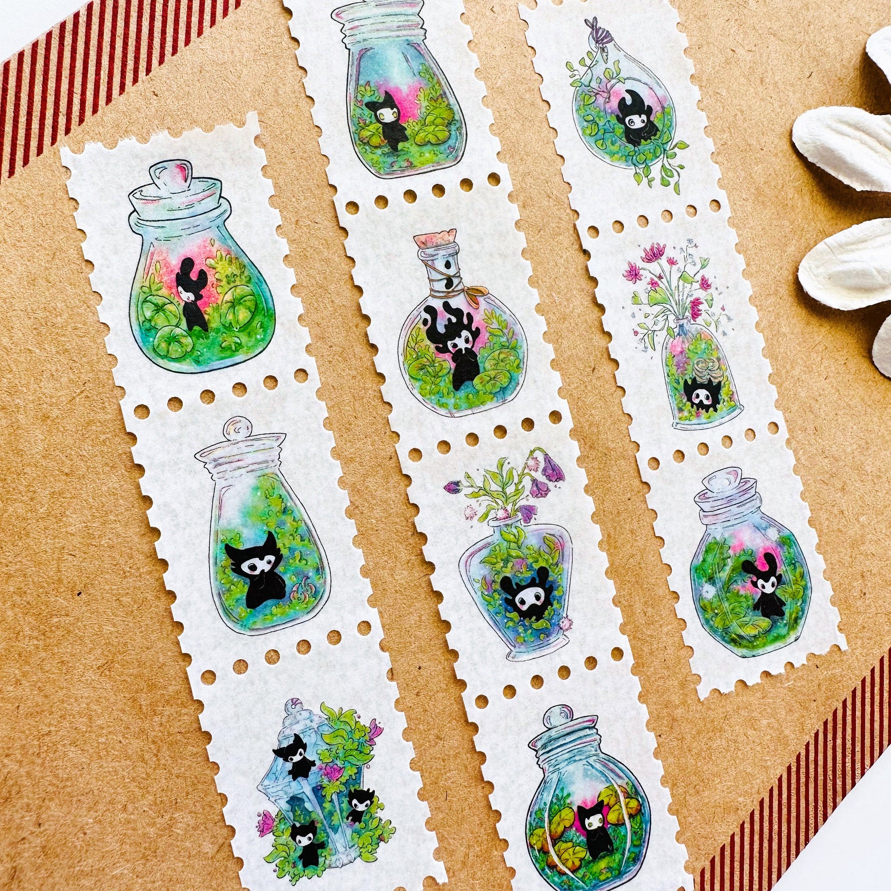 Spirit Jars - Stamp Style Washi Tape Closeup 3