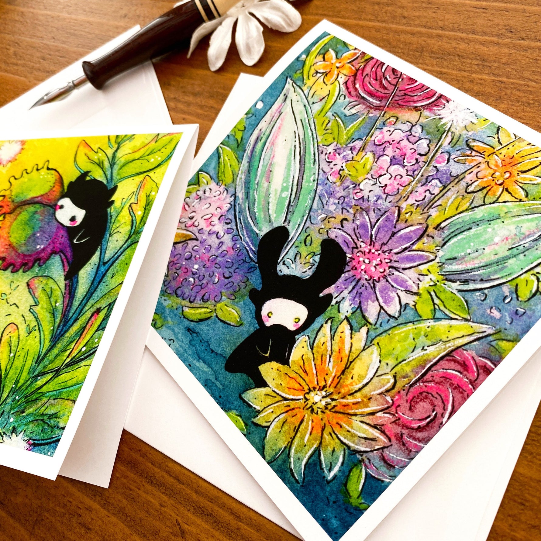 Spirits Among the Flowers - blank greeting cards Full View 2