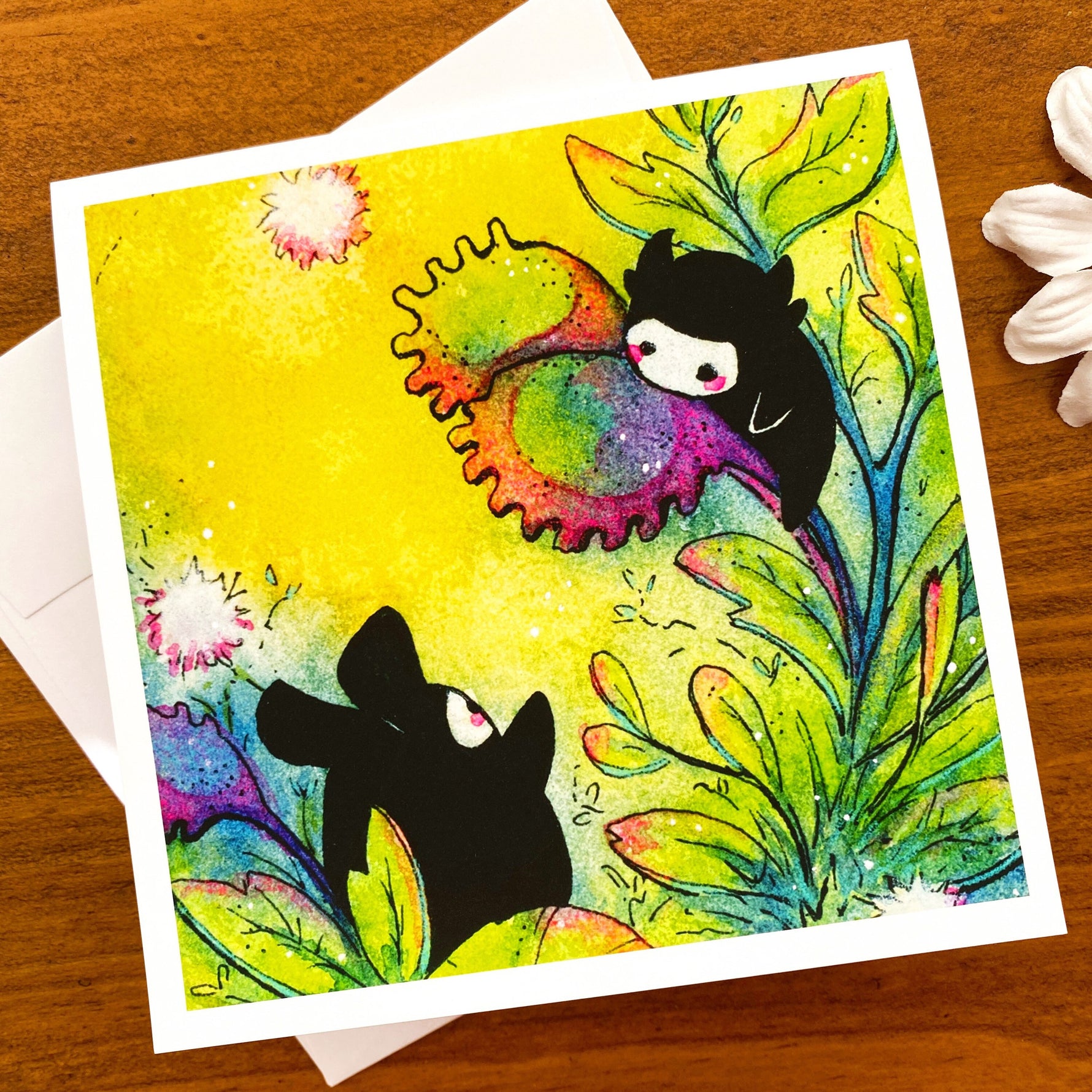 Spirits Among the Flowers - blank greeting cards Single View