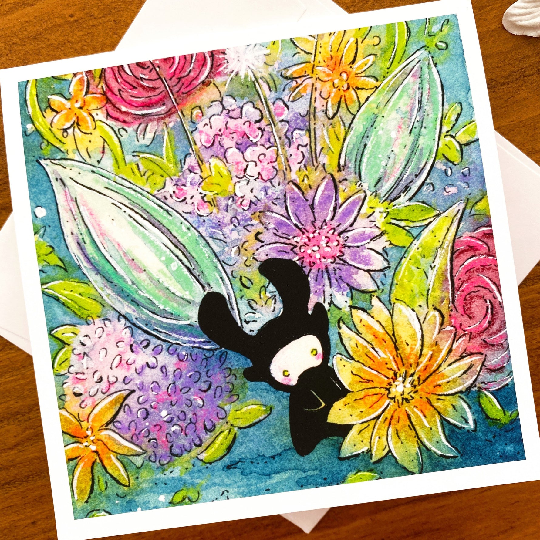 Spirits Among the Flowers - blank greeting cards Single View 2