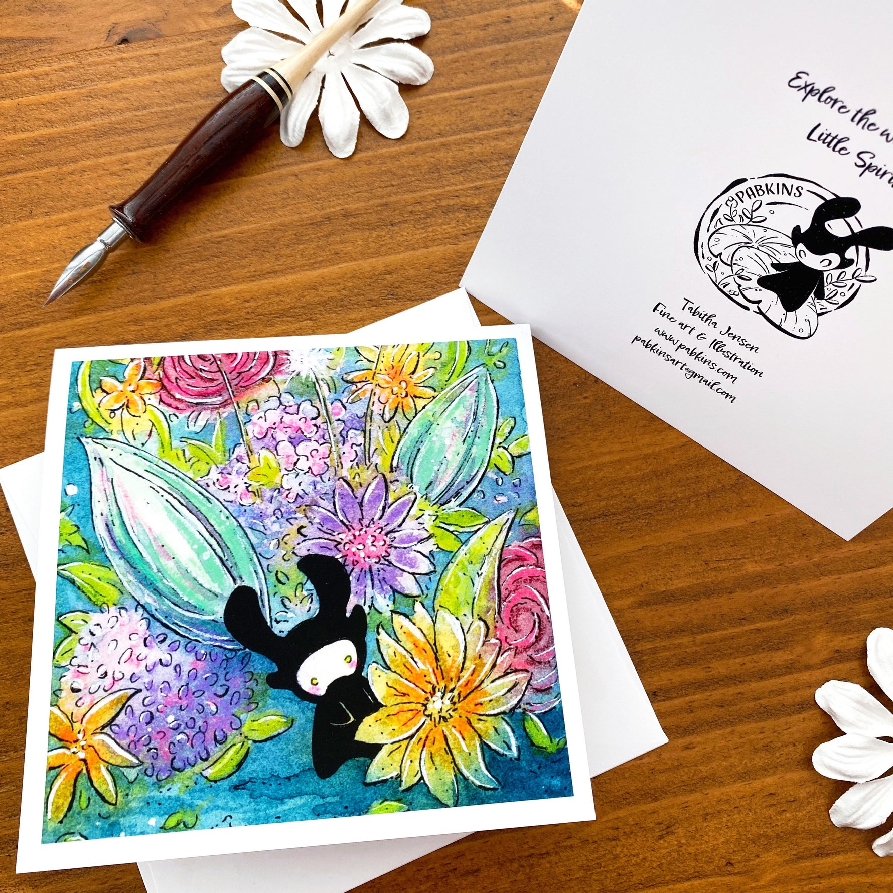 Spirits Among the Flowers - blank greeting cards Single View 4