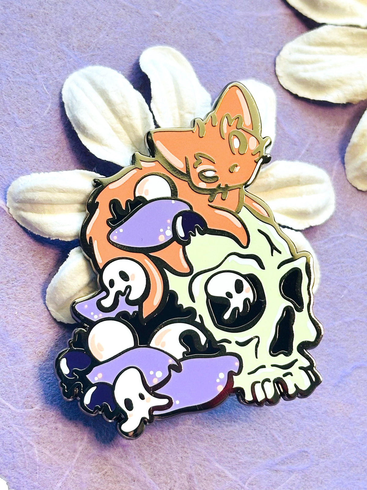 Spooky_Orange_Cat_Skull_Guardian_-_hard_enamel_pin_close_view