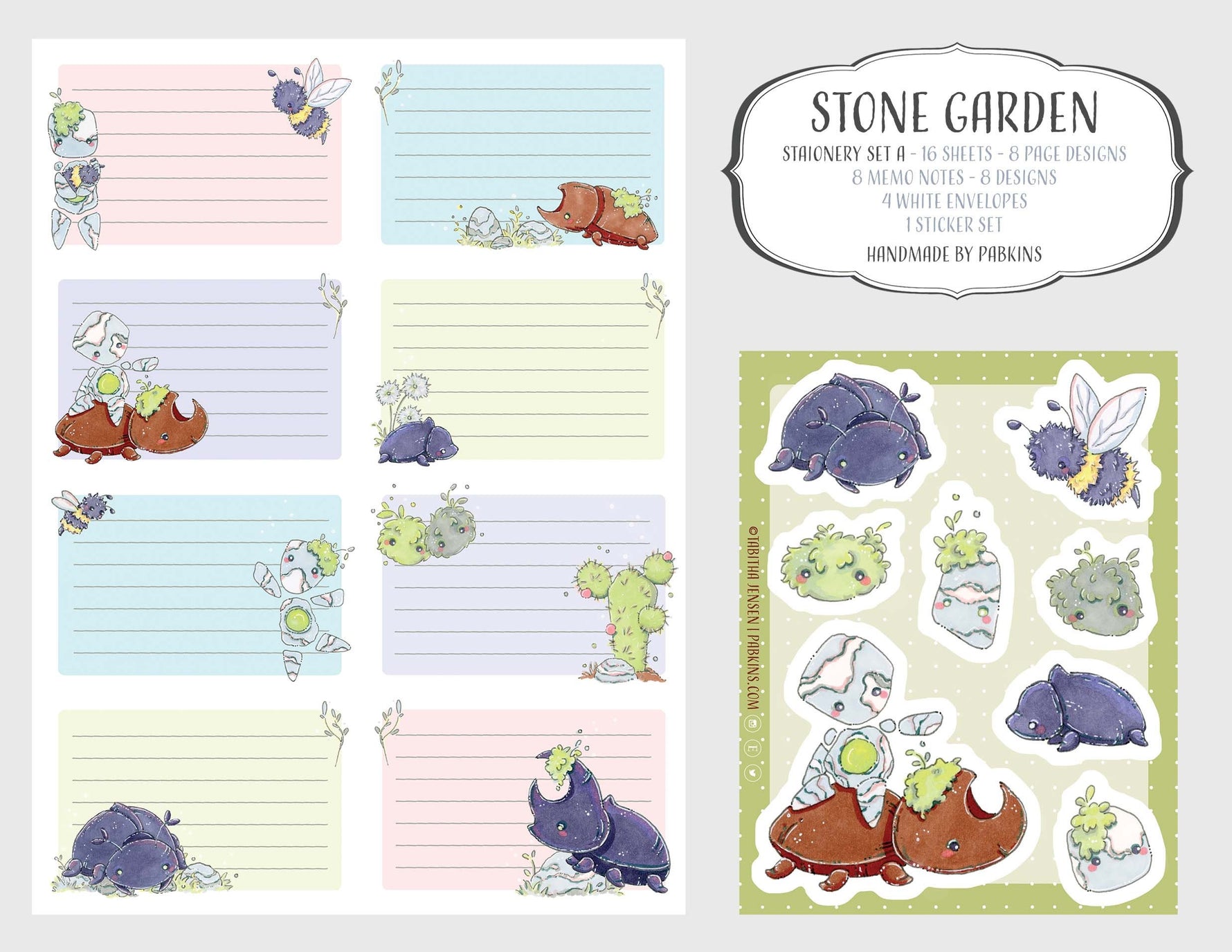 Stone Garden - Stationery set Front