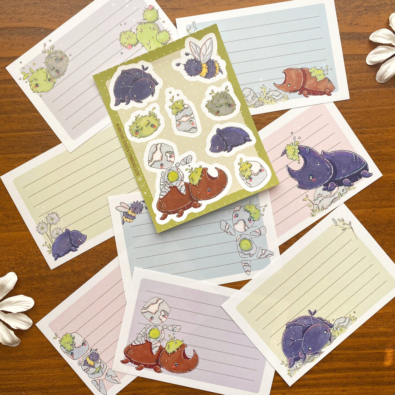 Stone Garden - Stationery set Full View