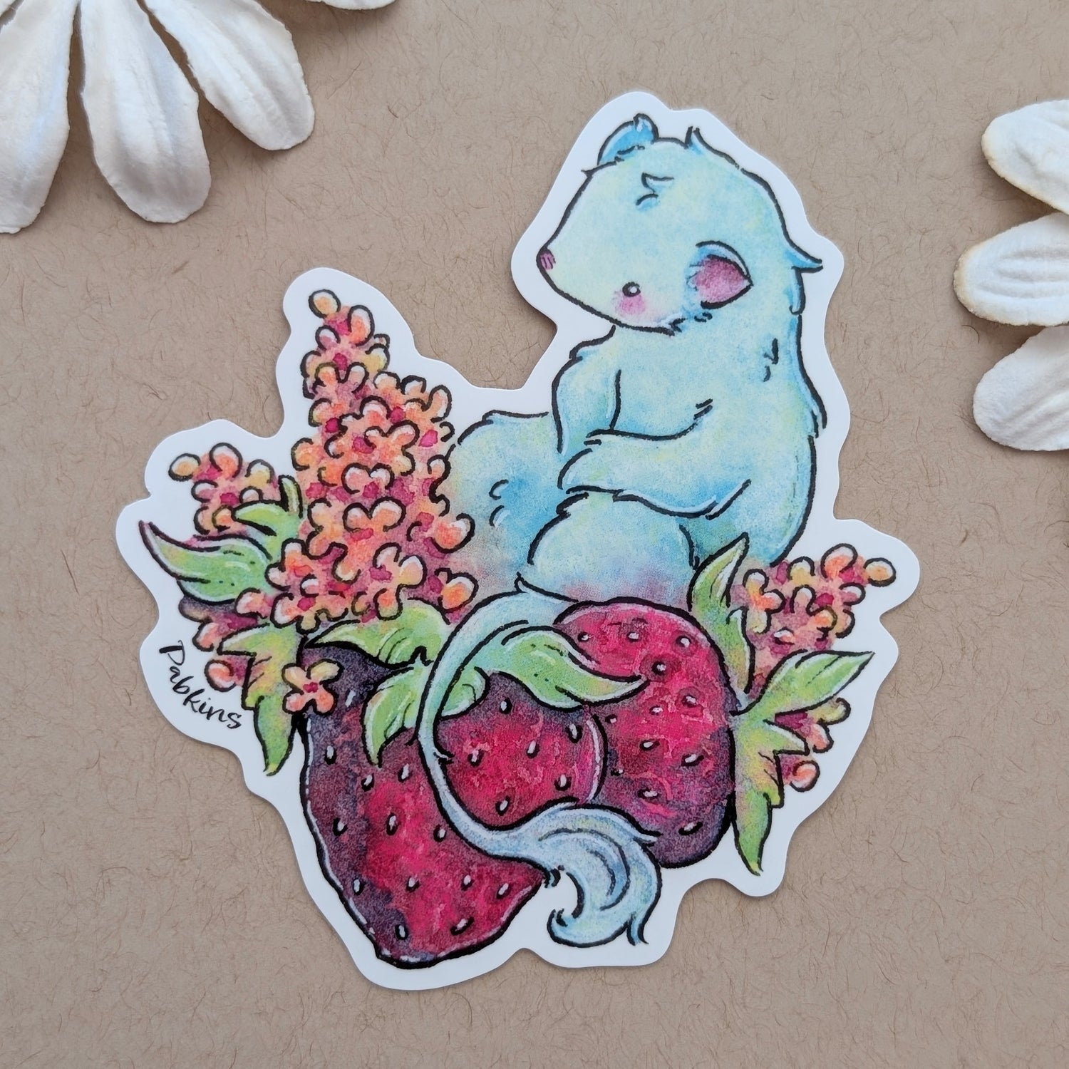 Strawberry Ferret - Vinyl Sticker