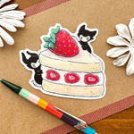 Little Spirits having a piece of strawberry cake