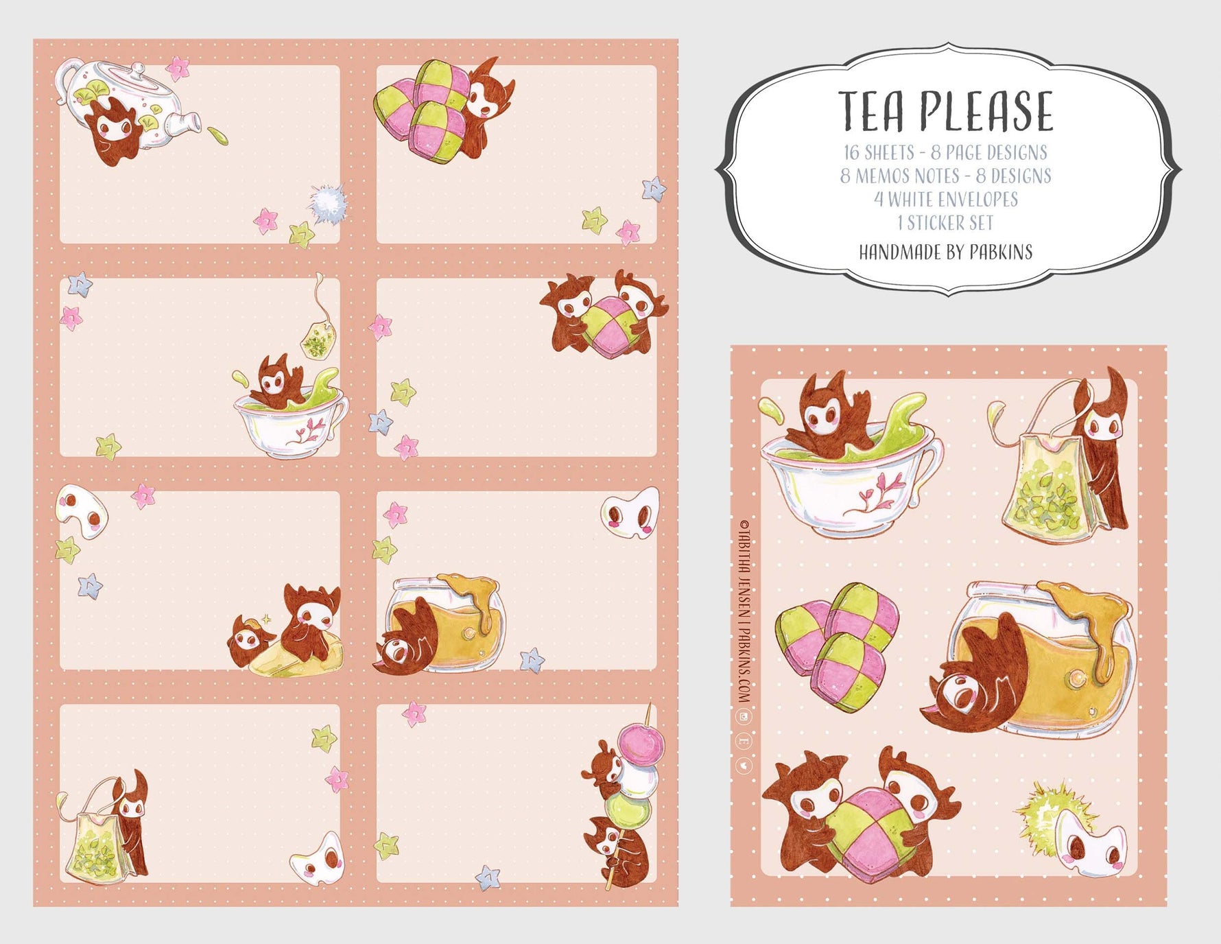 Tea Please - Little Spirits - Stationery set Front