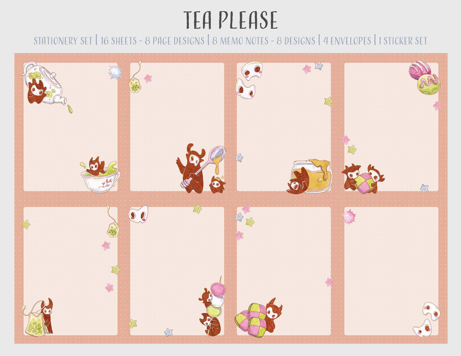 Tea Please - Little Spirits - Stationery set Single