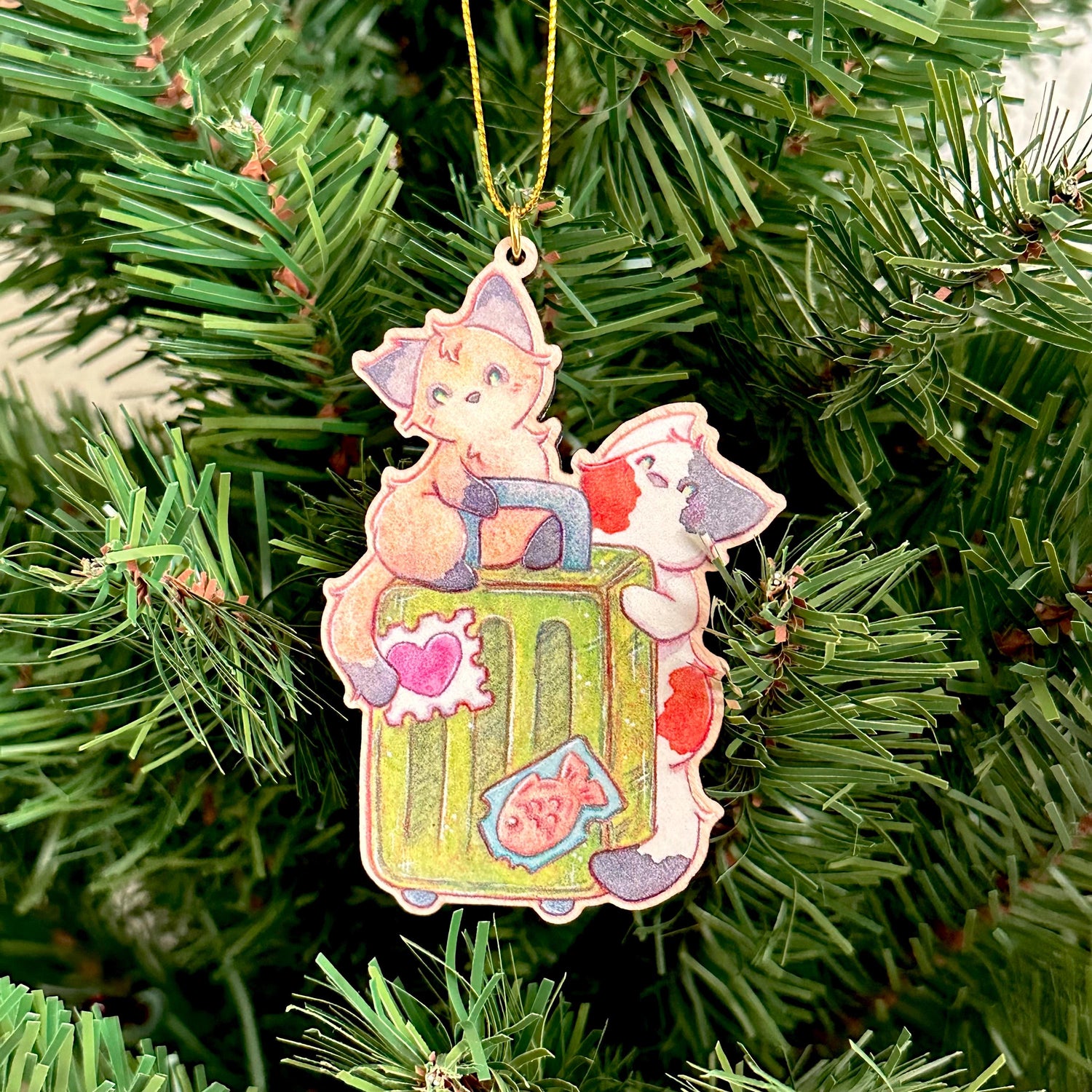 Traveling Cat Luggage - Ornament Front View