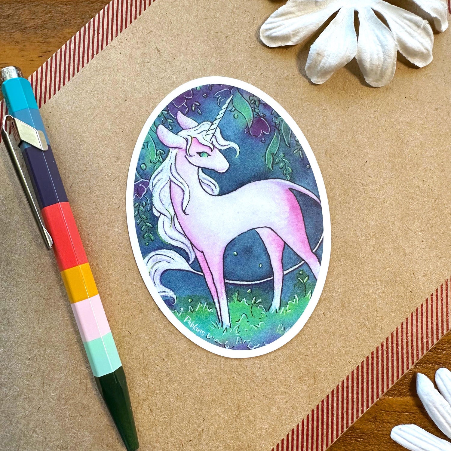 Unicorn - waterproof vinyl sticker front view