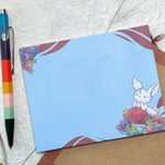 Whimsical Rabbit - sticky notepad Front View