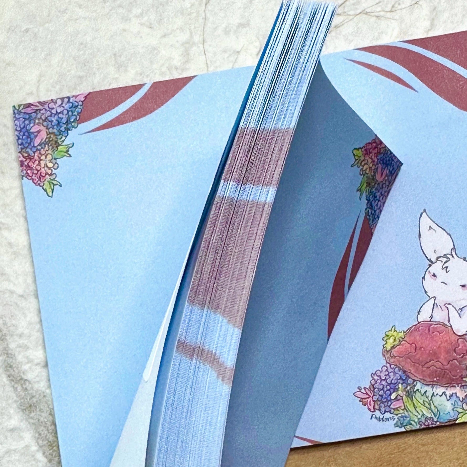 Whimsical Rabbit - sticky notepad Side View