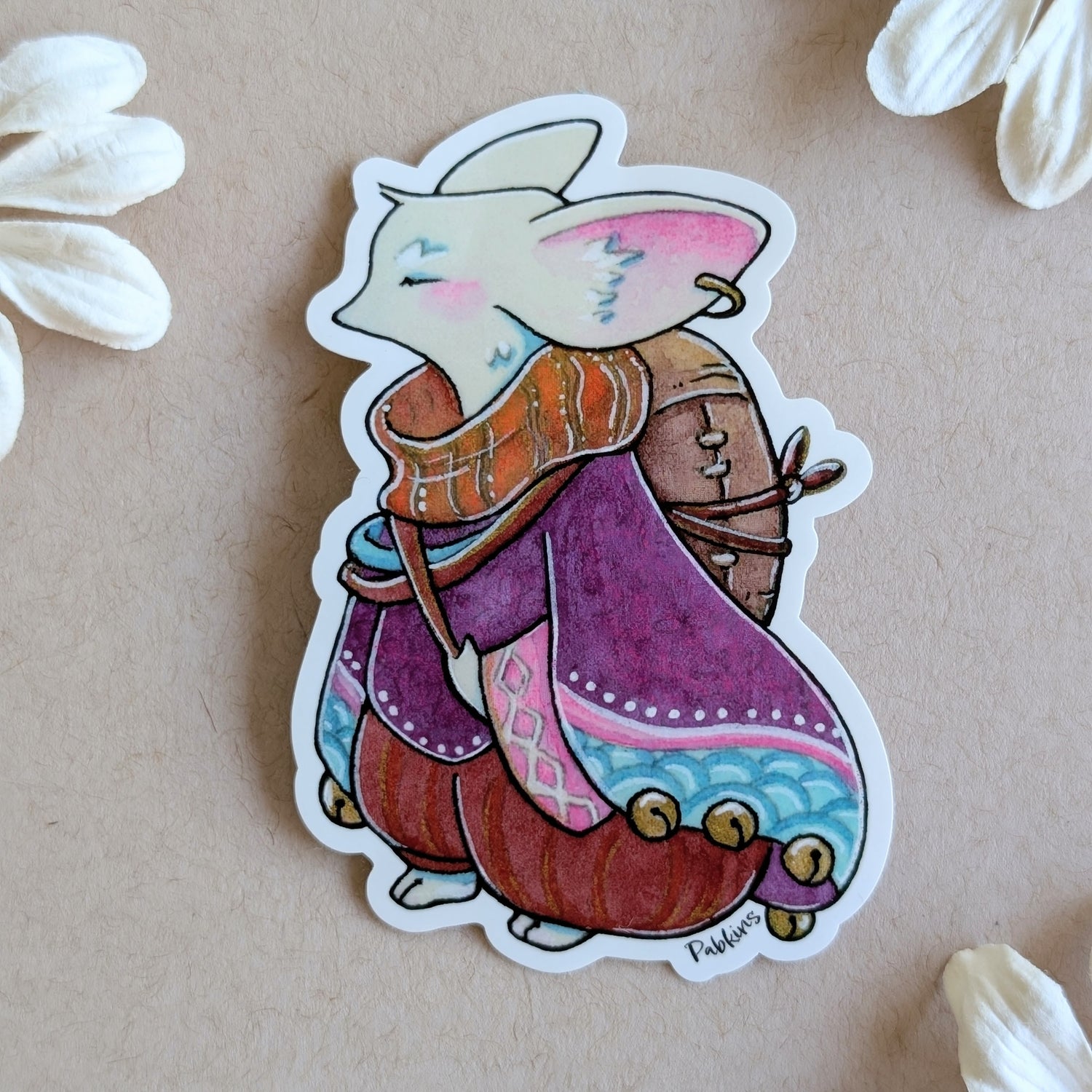 White Adventure Mouse - Vinyl Sticker