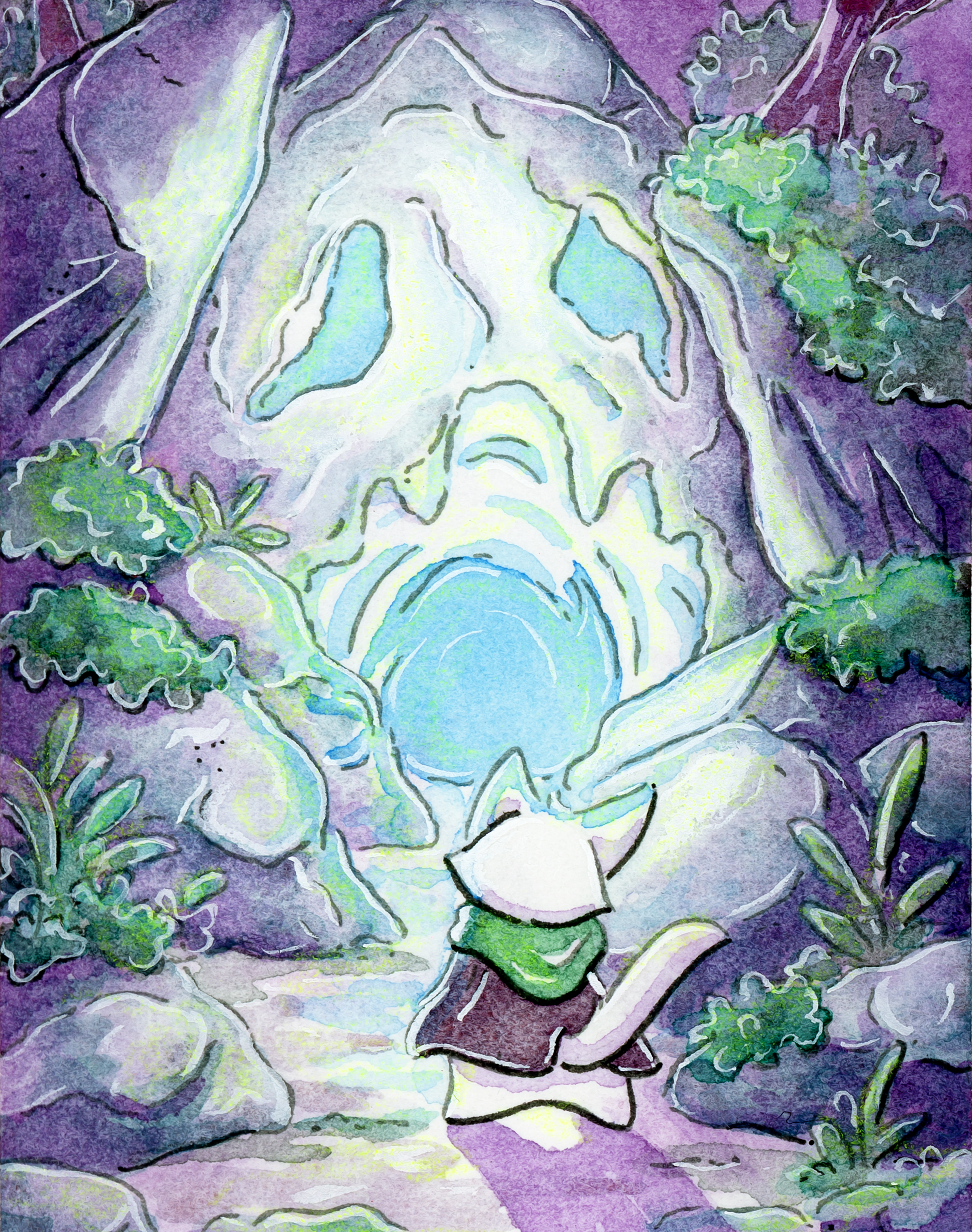 Cat entering mystic cave