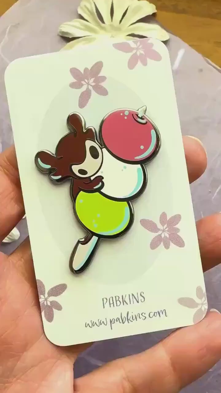 Spirit Dango, mochi - hard enamel pin video 2