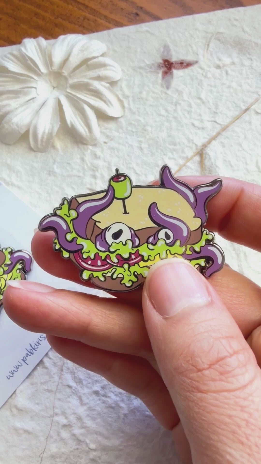 Monster Sandwich - hard enamel pin video