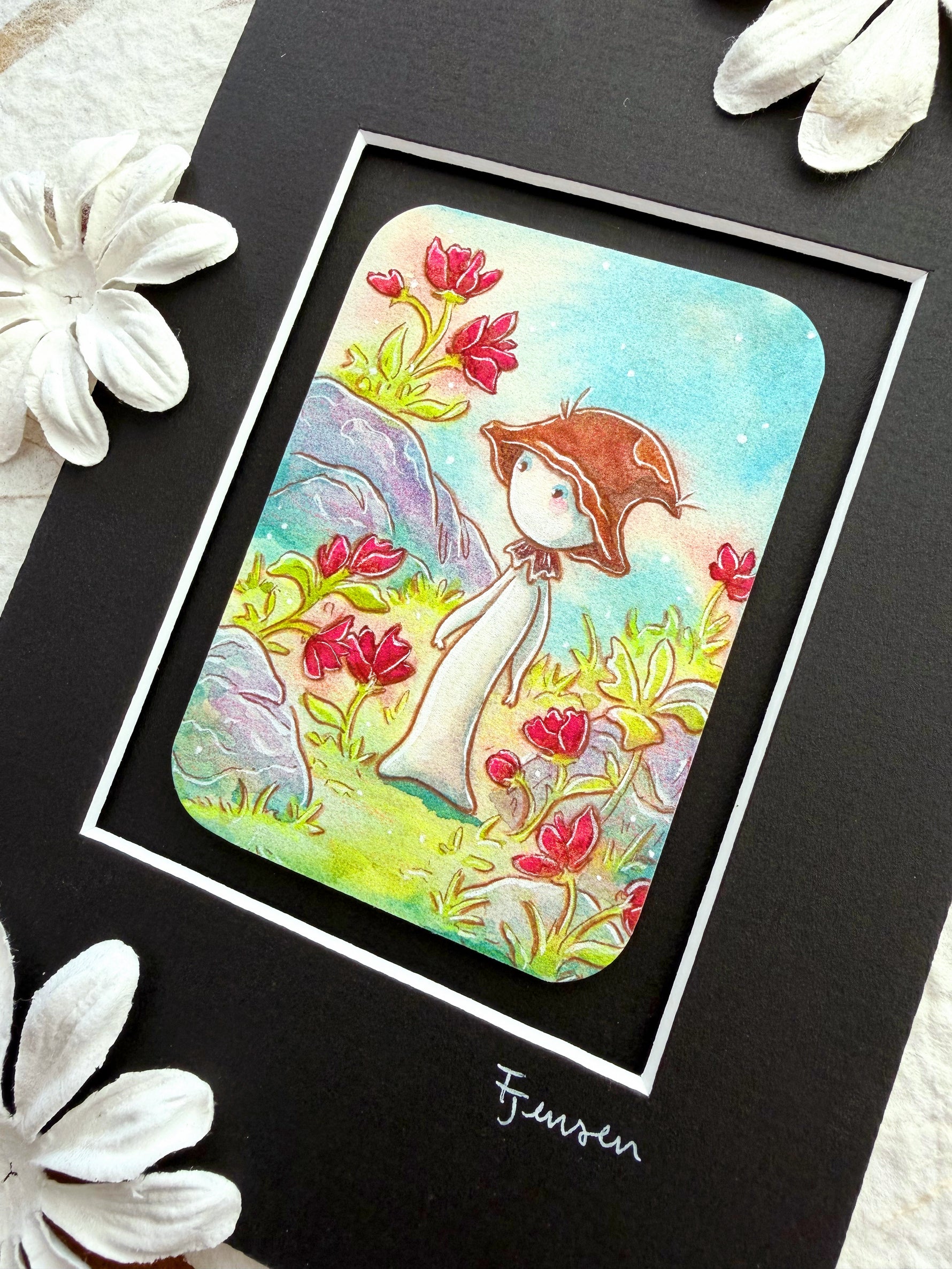 where was i headed mushroom folk painting side view