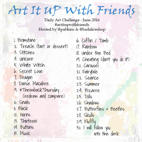 Join the #ArtItUpWithFriends art challenge in June 2016! - Pabkins